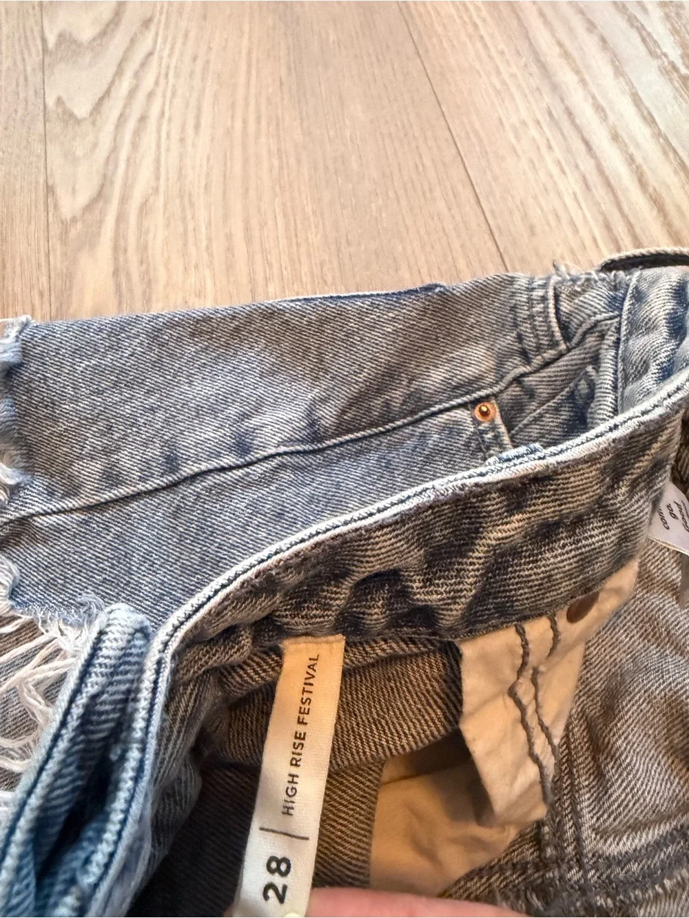 Pacsun High Rise Festival Distressed Denim Cutoff Shorts Size 28